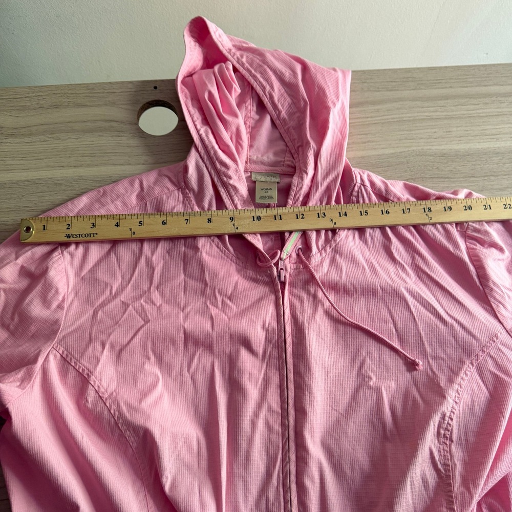 Vintage Sigrid Olsen Sport Hooded Zip Up Jacket Pink Plus Size 2X Good - Picture 7 of 11